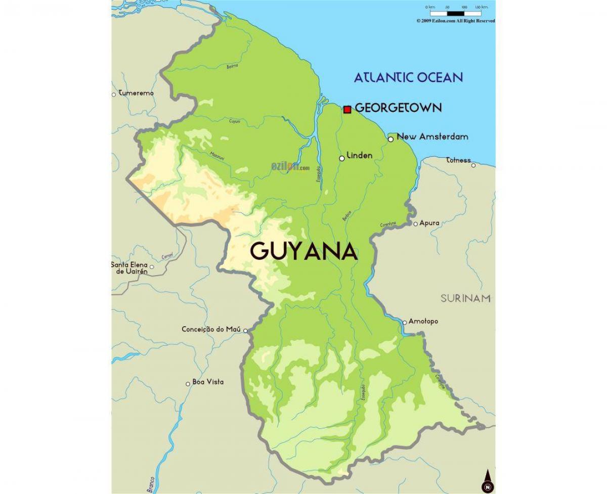 карта Гайаны