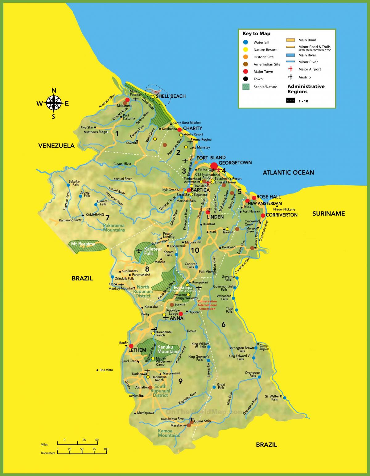 карта фотография Гайана