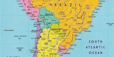 Карта Гайана Южная Америка 
