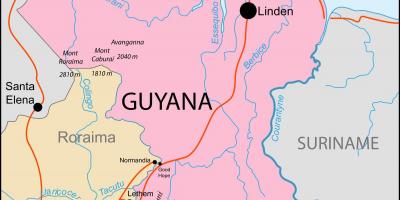 Карта Гайана расположение на мир