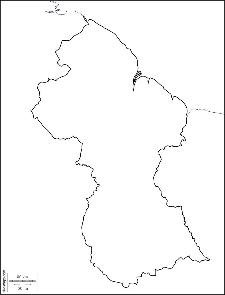 пустая карта Гайаны