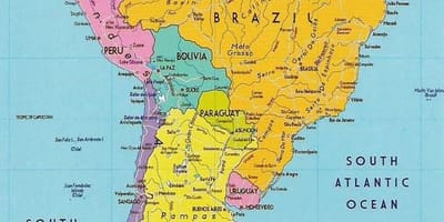 Карта Гайана Южная Америка 